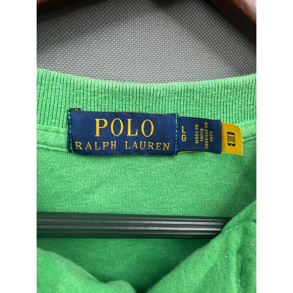 Polo Ralph Lauren Polo Shirt Mens Green Short Sleeve Classic Fit Large - Picture 7 of 7